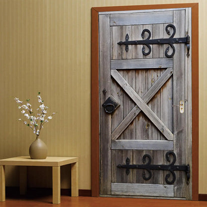 Vintage 3D Art Door Wall Fridge Sticker Decal Self Adhesive Scenery Mural Home Office Decor