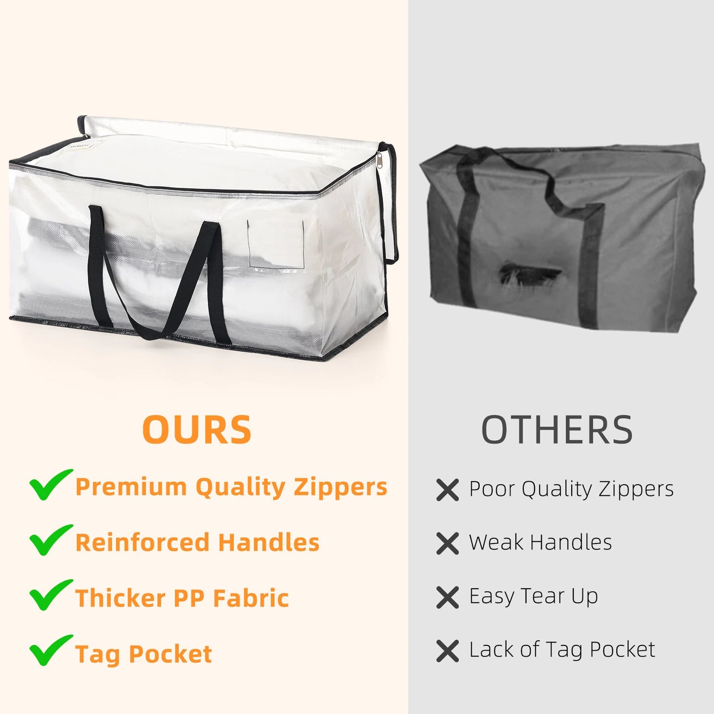 40L 4-Pack Storage Bag Organizer Set Space Saving Foldable Design Includes 38x24x8cm Packaging Lightweight