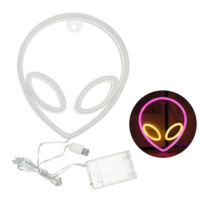 LED Halloween Neon Signs Atmosphere Lamp IP42 Waterproof 22x19.5cm Blue Pink Yellow Decor for Home Office Shop