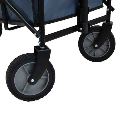 [EU Direct] Folding Camping Wagon Cart Beach Trolley Carts 600D Oxford Cloth Metal Steel Heavy Duty Folding Adjustable Handle Wagon Beach Cart for Outdoor, Camping, Beach, Garden, Shopping-CALTER C-VOZIK-02