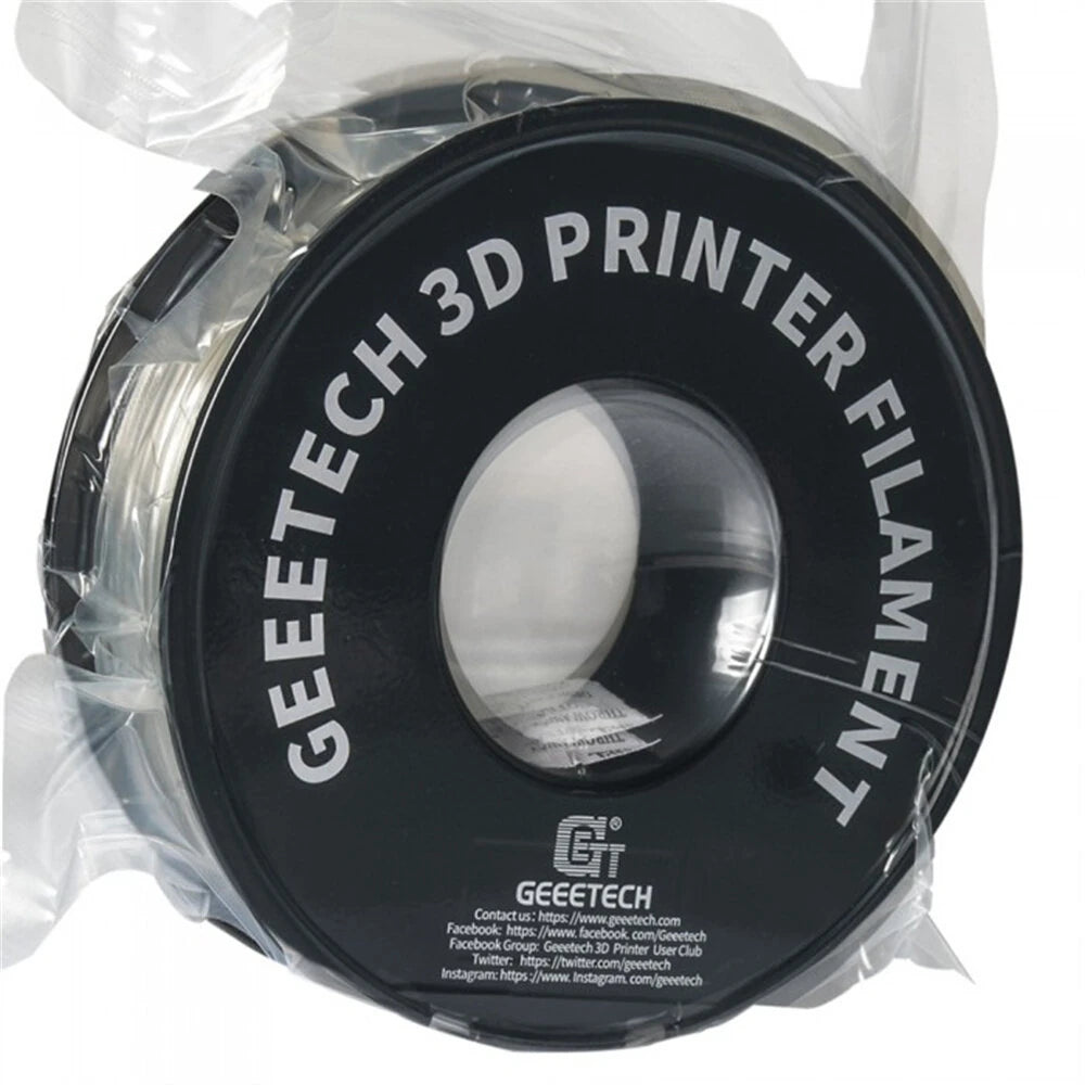 Geeetech PLA Transparent 3D Printer Filament 1.75mm 5kg/10kg High Precision Dimensional Accuracy Clog Free Bubble Free Eco Friendly Vacuum Packaging