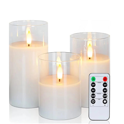 3Pack LED Battery Operated Decorative Light Remote Control Flameless Candles for Bedroom and Party
