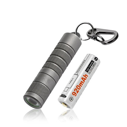 Lumintop Silver Fox 2.0 760LM EDC LED Keychain Flashlight with 14500 USB-C Charging Battery, Powerful Magnetic Tail Mini Torch Outdoor Camping Pocket Light