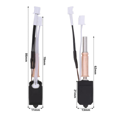 Anycubic Kobra 3 Upgrade Hotend Kit 450C High Temperature Resistance 24V 60W Ceramic Heater Hardened Steel Nozzle Chromium Zirconium Copper Block for PLA ABS PETG TPU PC Nylon PEEK PEI 3D Printer Parts