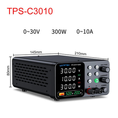 WANPTEK DC Power Supply TPS-C1203 0-120V 0-3A 360W 300W 150W Adjustable Regulated Power Supply USB Fast Charge Overcurrent Protection Digital Display