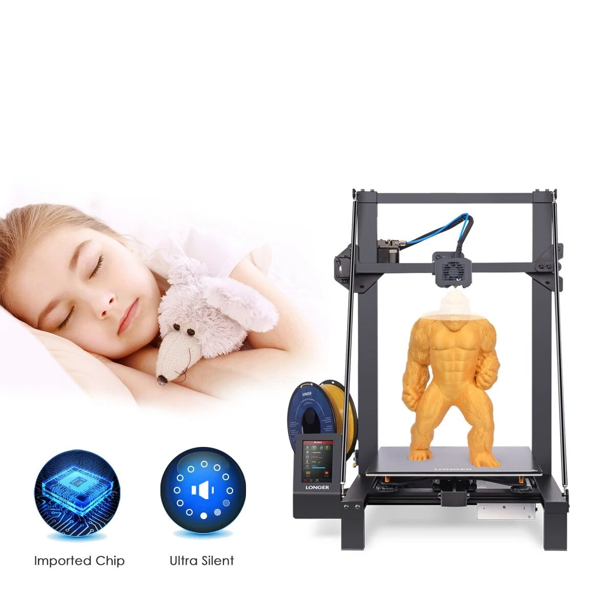 [EU/US Direct] LONGER LK5 Pro 3D Printer Upgraded Edition, Dual Blower Fan, 90% Pre-Assembled, Silent Motherboard, 300*300*400mm