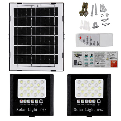77LED~410LED Solar Floodlight With Remote Controller Outdoor Garden Security Light