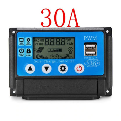 Excellway 12V 24V 10/20/30/40/50A Auto Solar Panel Solar Charge Controller Battery Charge Adapter USB LCD Display