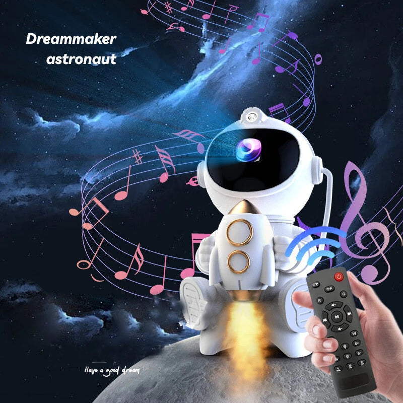 LED Astronaut Projection Lamp With Bluetooth Speaker Rocket Astronaut Starry Sky Lamp Atmosphere Lamp Night Lamp Gift Ornaments