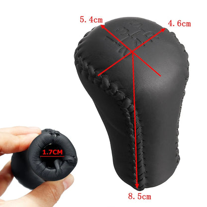 For Toyota Lexus Scion 5 Speed PU Leather Car Gear Shift Knob Stick Head Black