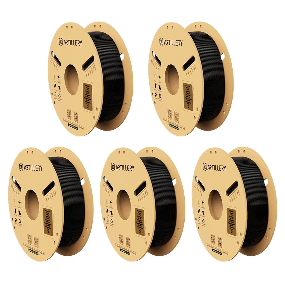 Artillery PLA 3D Printer Filament 1.75mm 5KG Black High Precision Eco-Friendly Zero Bubble Perfect for Models and Mechanical Parts