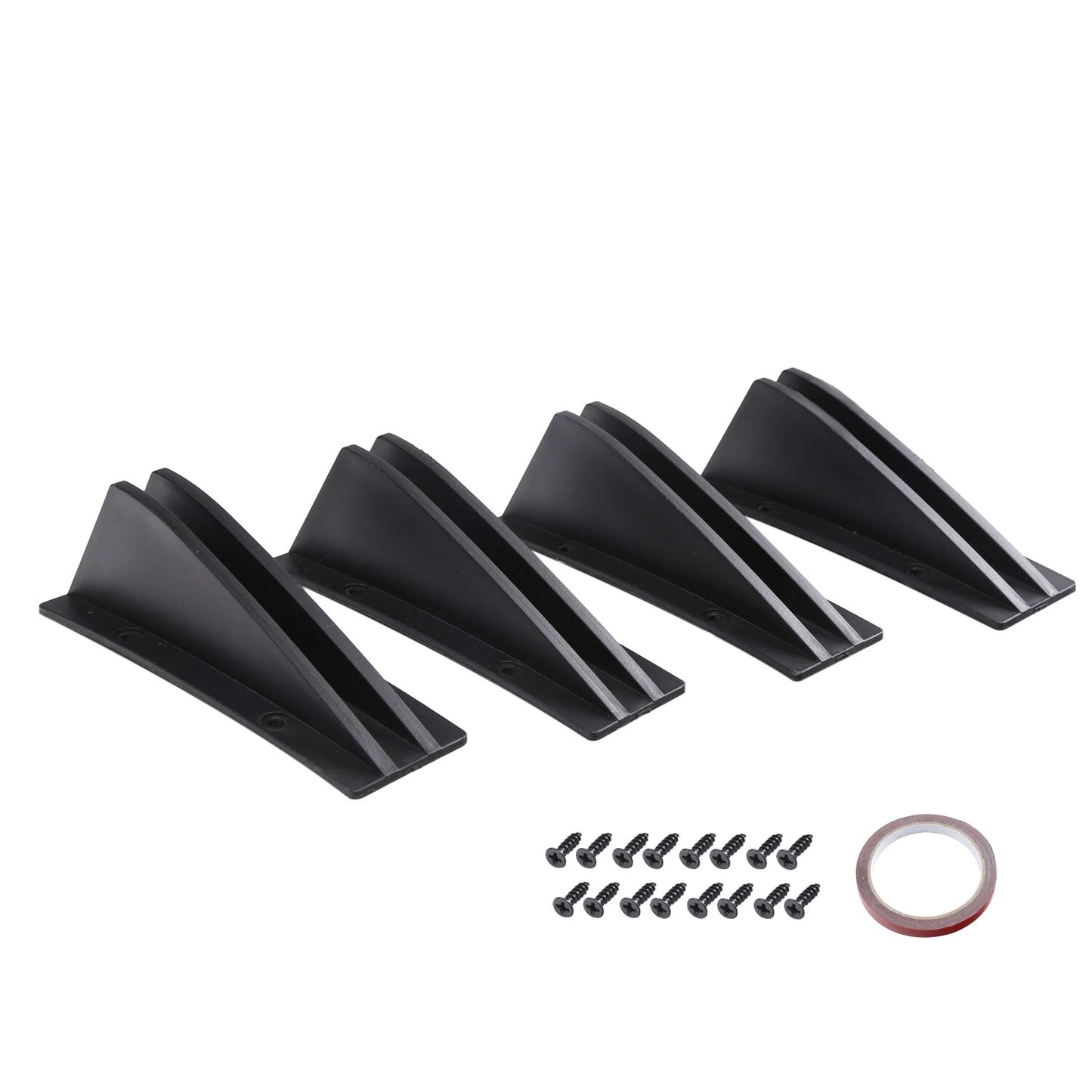 4pcs Universal Lower Rear Body Bumper Diffuser Shark Fin Diffuser Lip Splitter Shark Fins Trim