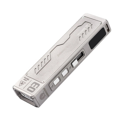 Lumintop MoonBox-3.0 Titanium Flashlight 1200 Lumen+UV Flashlight Smart LED Screen Mini RGB Atmosphere Light Rechargeable LED Torch Portable Waterproof for Camping Hiking