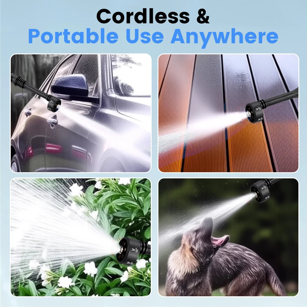 MUDIRO M-BW1 3500W Cordless Pressure Washer with 4.0Ah Batteries,220Bar 1.32 GPM Brushless Motor Portable Pressure Washer with 6 in 1 Nozzles, Power Washer for Cars, Fences, Driveways, Home, Patios