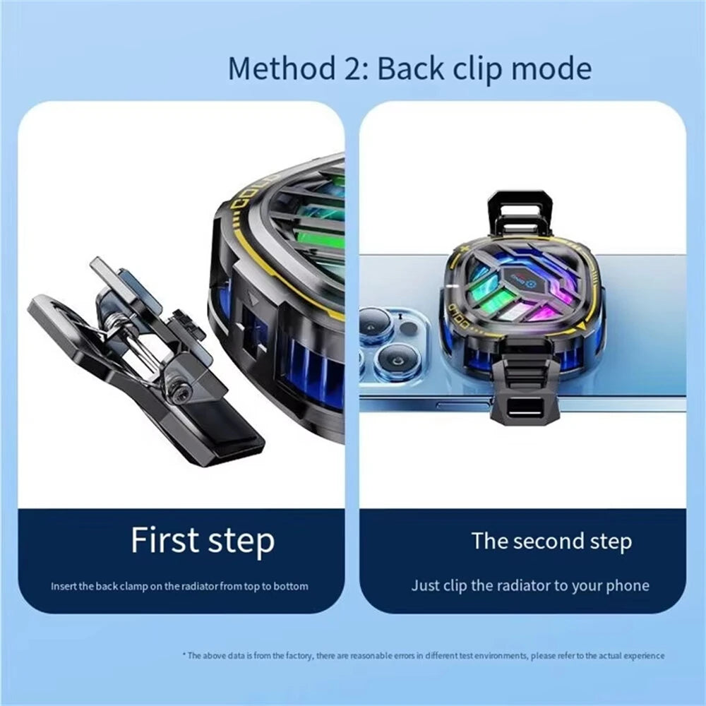 2-in-1 Magnetic Mobile Radiator Cooling Fan for iPhone Tablet Galaxy Huawei Mobile Phone Tablet Computer General Game Cooling