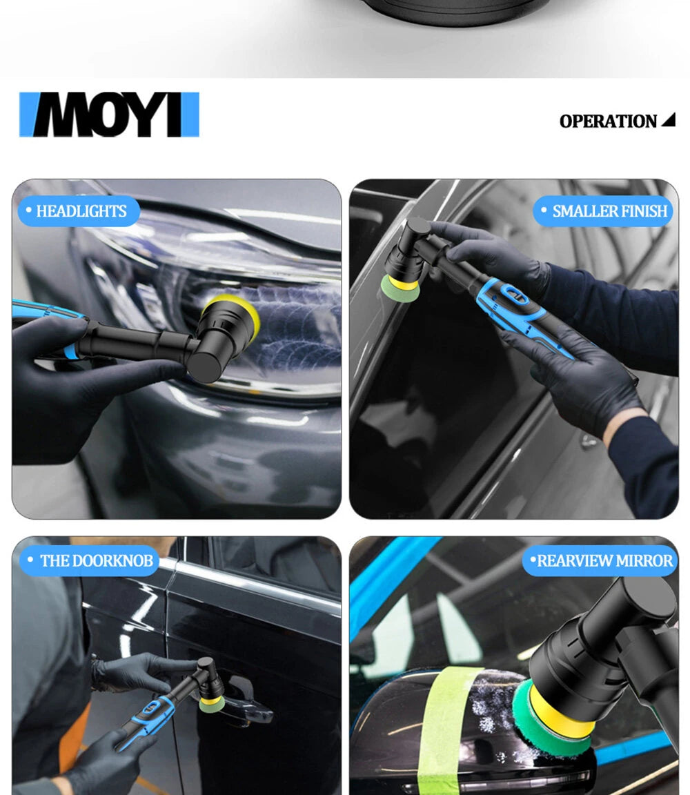 Portable Handheld Electric Polishing Machine Car Polishing Waxing Glaze Sealing Machine 5 Adjustable Speed Levels Car Polishing Maintenance