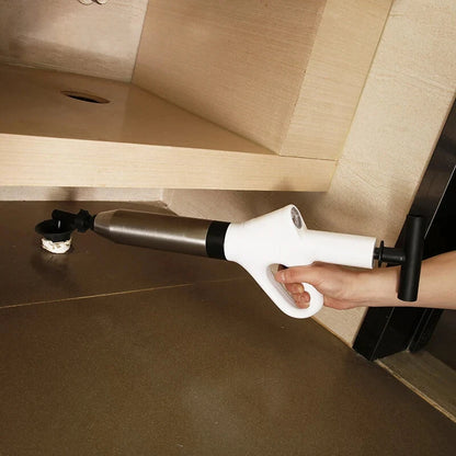 Stainless Steel Toilet Pipe Unblocker Pneumatic Household Toilet Pipe Dredger High-pressure Dredging Tool Set for Toilet Vegetable Sink Wash Basin Floor Drain