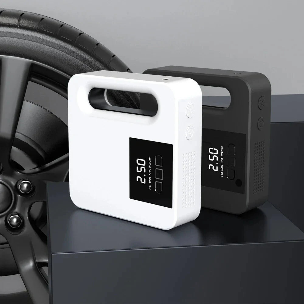 120W 12V Portable Corded Car Air Inflator Pump with LED Lighting  Automatic Tire Pumping with Intelligent Digital Display