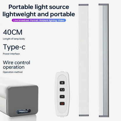 USB Charging 40cm LED Night Light 3 Color Adjustable 80LED 9 Levels Brightness Adjustment for Live Streaming Vlogging Makeup Photography