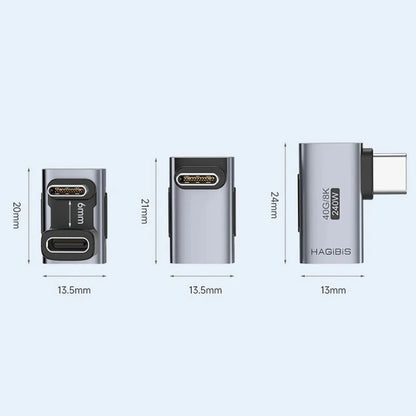 Hagibis 240W USB-C to USB-C Adapter 40Gbps 8K 60Hz 90 Converter USB4 Adapter for Thunderbolt 4/3 MacBook iPhone 16 Pro Tablet