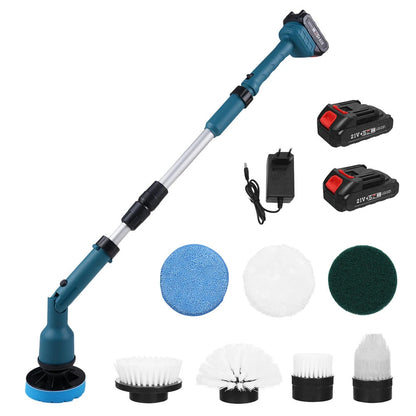 Electric Cleaning Brush 350W 10000mAh Battery 600/1000RPM IPX7 Waterproof with 8 Interchangeable Heads and Extendable Shaft for Bathroom Kitchen Car Cleaning
