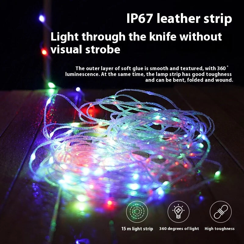 Multifunctional Tent-Shaped LED Lantern With Retractable 10m/15m String Lights Built-in XTE Spotlight Rechargeable Portable Camping & Emergency Light