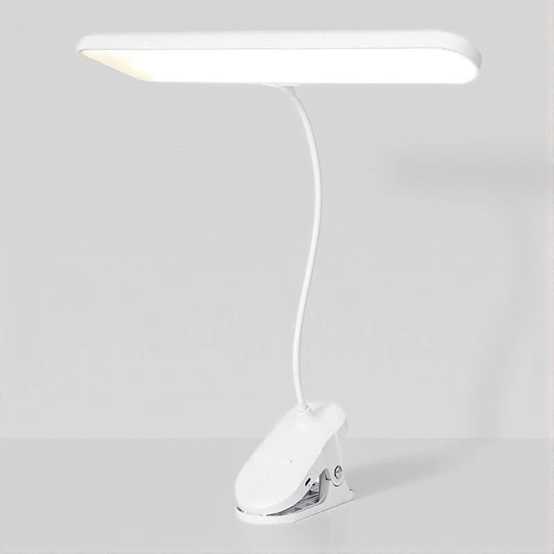 LED Clip-On Desk Lamp 4000mAh Battery Rechargeable 3 Color Temperatures Dimmable Flexible Gooseneck USB Powered