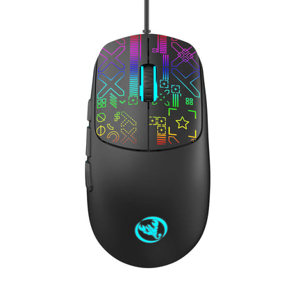 HXSJ S100 Wired Gaming Mouse 3600DPI RGB Backlit 6 Keys Ergonomic Matte Gaming Mice for PC Laptop Computer