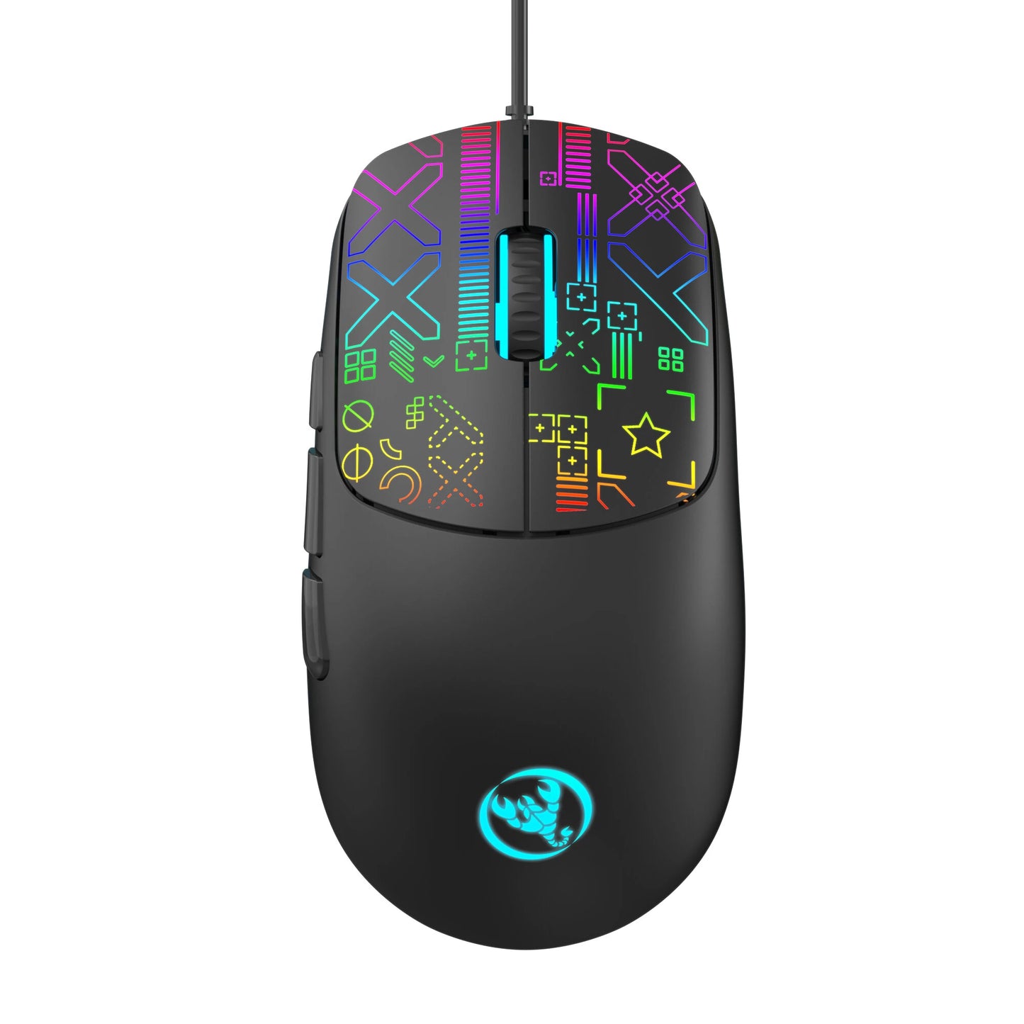 HXSJ S100 Wired Gaming Mouse 3600DPI RGB Backlit 6 Keys Ergonomic Matte Gaming Mice for PC Laptop Computer