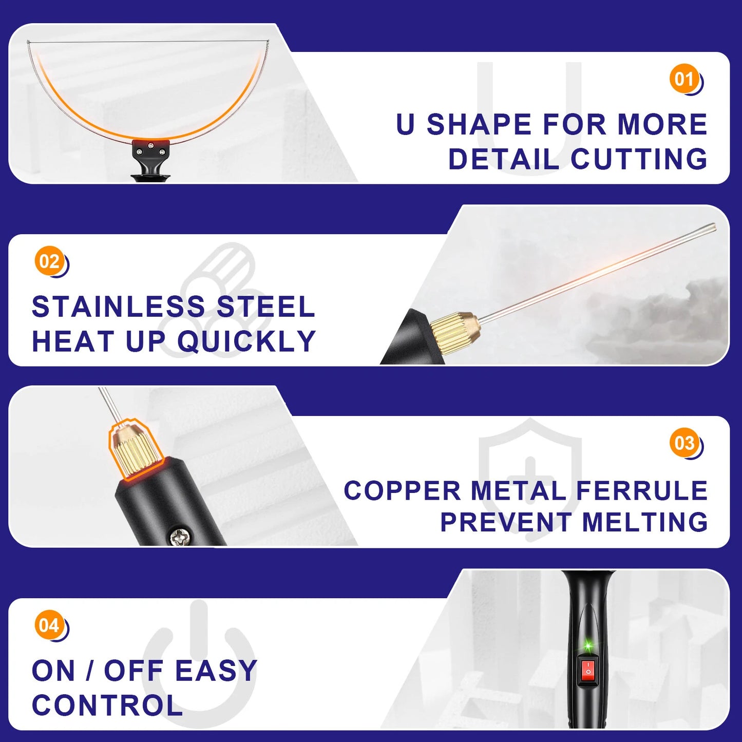 Electric Foam Cutter GOCHANGE Electric Cutting Machine Pen Tools Kit US Plug 100-240V /18W Styrofoam Cutting Pen with Electronic Voltage Transformer Adaptor For Foam Cutting, Holes Digging, Details Handling