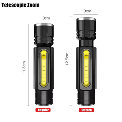 Bikight WL82 X9 LED+COB USB Charging Flashlight Zoomable 5 Modes LED Torch Flash Light Magnetic Attraction Waterproof Outdoor Camping Lantern
