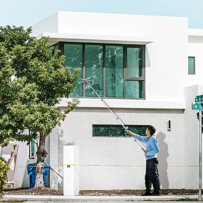 Professional Window Squeegee Cleaner, 2 in 1 Shower Squeegee with Extension Pole, 103 IN Telescopic Window Washing Equipment with Bendable Head, Glass Cleaning Tools for Indoor/Outdoor High Window