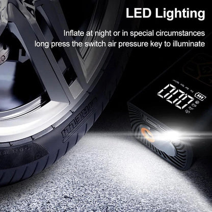 7.4V 60W Portable Car Tire Air Pump Rechargeable LCD Display Car Air Compressor Inflator For Motorcycles Bicycle Boat Tyre