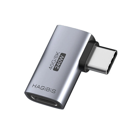 Hagibis 240W USB-C to USB-C Adapter 40Gbps 8K 60Hz 90 Converter USB4 Adapter for Thunderbolt 4/3 MacBook iPhone 16 Pro Tablet