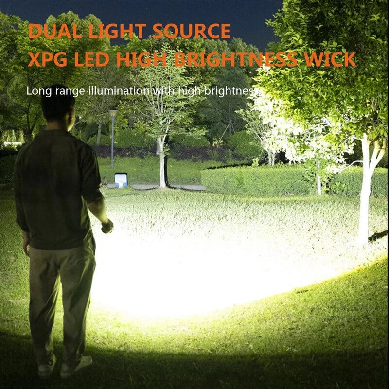 90 Rotatable Dual Light Source Mini LED Flashlight with UV Light COB Sidelight Fluorescent Shell Magnet Tail, USB Rechargeable Pocket Torch Light, Hat Clip Light, Power Display, Portable Work Light for Camping Fishing Walking