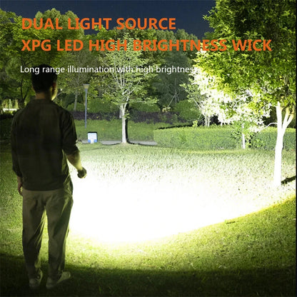 90 Rotatable Dual Light Source Mini LED Flashlight with UV Light COB Sidelight Fluorescent Shell Magnet Tail, USB Rechargeable Pocket Torch Light, Hat Clip Light, Power Display, Portable Work Light for Camping Fishing Walking