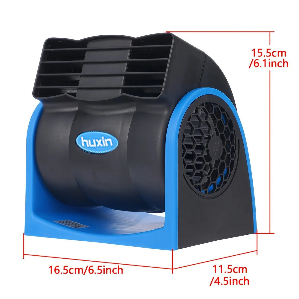 12V Universal Car Bladeless Air Conditioning Fan Car Silent Electric Fan Adjustable Speed Turbo Cooling Cooler Fan