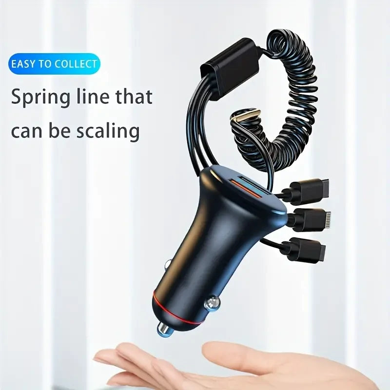 5 In 1 160W Car Fast Charger QC3.0 Fast Charging Voltage Display USB Type C Fast Phone Charger For iPhone Samsung