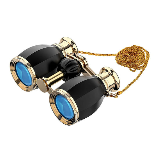 [EU Direct] AOMEKIE A03057R 4X30 Dual Tube HD Telescope Popular Mini Metal Handheld Drama Mirror Portable Retro Stage Drama Telescope