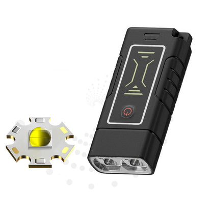 Dual Core LED Flashlight Waterproof Lightweight Rechargeable Outdoor Camping Strong Light Long-range Portable Keychain Light