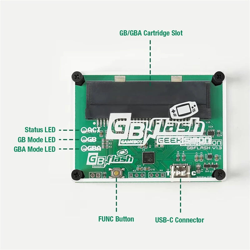 Original GBFlash Game Boy GBflash GBA/GBC Burner Great Design USB Adapter No Screen GBflash Cart And Type C Data Cable