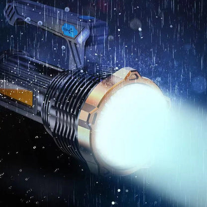 800LM LED+COB Handheld Flashlight Type-C USB Rechargeable Triple Light Source LED Searchlight Waterproof Floodlight Strong Spotlight