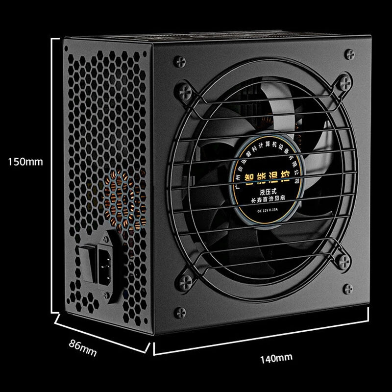 TAIFAST TI800 800W ATX Desktop Computer Power Supply 80 Plus Efficiency Certificated Active PFC Support Dual CPU for Gaming PC High Performance