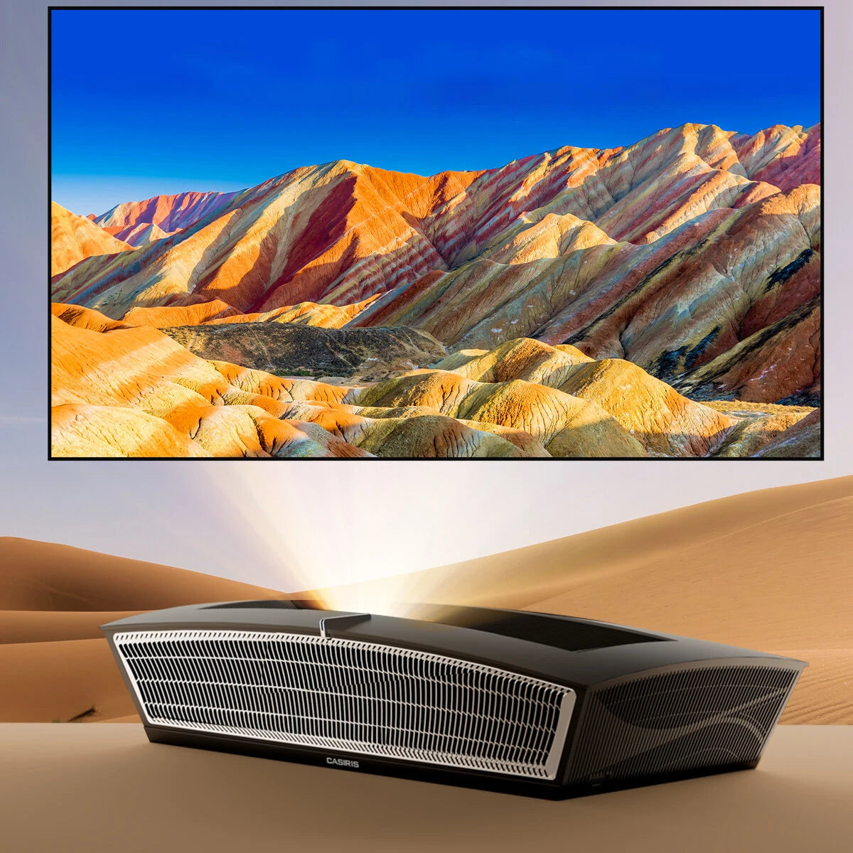 [EU Direct] Casiris H6 Ultra Short Throw Anti-light 4K Projector RGB Triple Laser UHD 3D Dolby ATMOS 3000 ANSI Lumens 150"Screen HDR10+ 30ms Game Mode 4+64GB Global Android WIFI6 Bluetooth 5.0 Home Cinema Theater