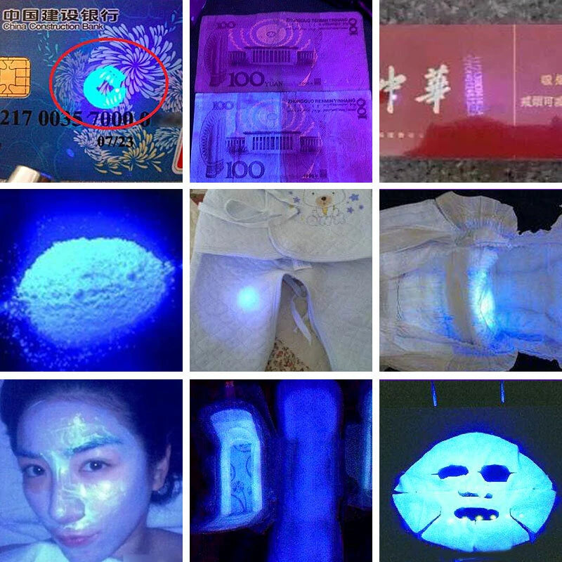 BIKIGHT U01 9x LED Violet Light Multifunction UV LED Flashlight Fluorescence Detection Pen AAA