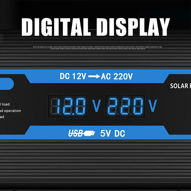 350W Modified Sine Wave Inverter 12V DC To 220V DC Solar Power Inverter With Dual Digital Display