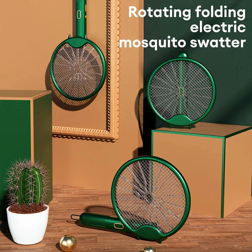 3000V Electric Mosquito Racket Mosquito Killer Lamp USB Rechargeable Foldable Mosquito Repellent Lamp Swatter Fly Swatter