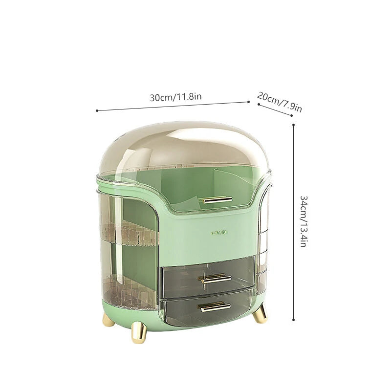 AGSIVO Large Cosmetic Storage Box Makeup Skincare Jewelry Lipstick Organizer Waterproof Dustproof Clear Design for Easy Visibility