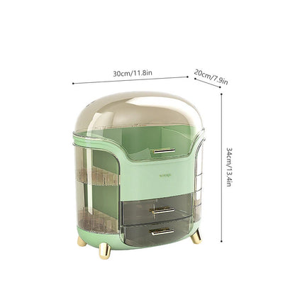 AGSIVO Large Cosmetic Storage Box Makeup Skincare Jewelry Lipstick Organizer Waterproof Dustproof Clear Design for Easy Visibility