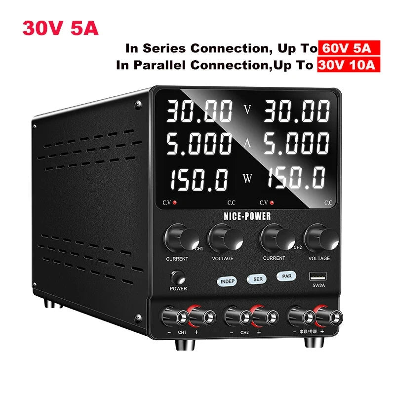 KUAIQU SPS-2KD Dual-Channel DC Power Supply Series Parallel Independent Triple Output Function Bench Power 120V 60V 30V